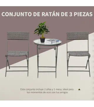 Conjunto de Mesa y 2 Sillas