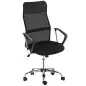 Silla de Oficina Giratoria Ergonómica Sillón de Escritorio de Malla con Ruedas de PVC Respaldo Alto Carga 120kg Negro