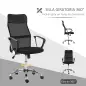 Silla de Oficina Giratoria Ergonómica Sillón de Escritorio de Malla con Ruedas de PVC Respaldo Alto Carga 120kg Negro