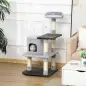 Torre para Gatos con Plataformas Casetas Ratón de Juego Postes para Rascar y Cubierto de Felpa 48x48x100 cm Gris