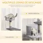 Torre para Gatos con Plataformas Casetas Ratón de Juego Postes para Rascar y Cubierto de Felpa 48x48x100 cm Gris