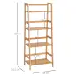 Estantería de Bambú 4 Niveles Estantería Escalera de Baño Librería Organizador Zapatero 48x31,5x120 cm