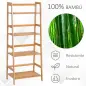 Estantería de Bambú 4 Niveles Estantería Escalera de Baño Librería Organizador Zapatero 48x31,5x120 cm