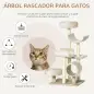 Árbol para Gatos 50x40x105 cm Árbol Rascador Grande Centro de Actividad Plataformas Tubo de Juego Sisal Natural