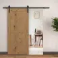 Herraje Puerta Corredera 200 cm Kit de Riel Adecuado para 1 Puerta Granja de Madera de 100 cm de Ancho Acero de Carbono Carga Má