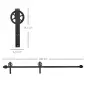Herraje Puerta Corredera 200 cm Kit de Puerta Corredera de Madera Acero al Carbono Baño Cocina Dormitorio Negro