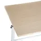 Mesa Auxiliar con Ruedas Mesa para Sofá con Altura Ajustable para Hogar Oficina 60x40x68-78 cm Blanco