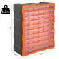 Armario Organizador de Herramientas con 60 Cajones Tipo Estantería DIY Caja Cajonera de Herramientas 38x16x47,5 cm Naranja