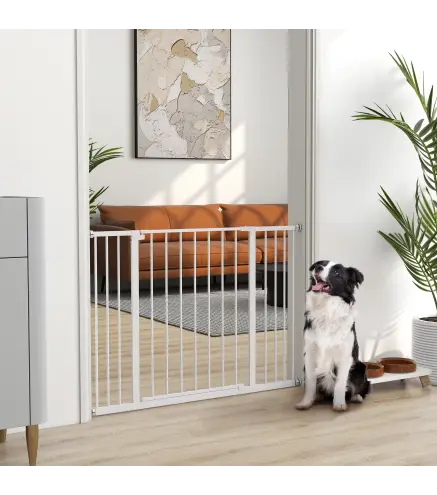 Barrera de Seguridad Extensible para Puertas y Escaleras para Perros y Bebé, Barrera para Mascotas, Ajuste a Presión, Apertura c