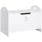 Baúl Infantil de Almacenaje Organizador de Juguetes con Tapa de Seguridad y Amplio Espacio 62x40x46,5 cm Blanco