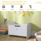 Baúl Infantil de Almacenaje Organizador de Juguetes con Tapa de Seguridad y Amplio Espacio 62x40x46,5 cm Blanco