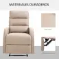 Sillón Relax Reclinable Sofá Relax Tapizado en PU con Reposapiés Retráctil para Dormitorio Salón 65x89x100 cm Marrón