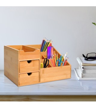 Organizador de Escritorio de Bambú