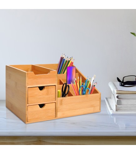 Organizador de Escritorio de Bambú