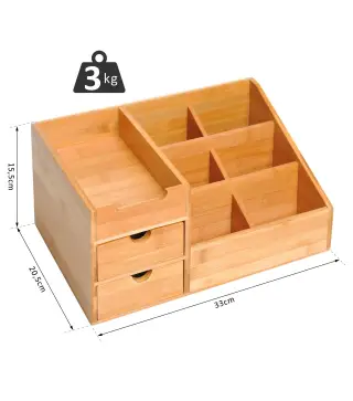 Organizador de Escritorio de Bambú