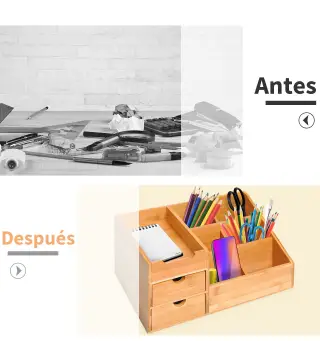 Organizador de Escritorio de Bambú