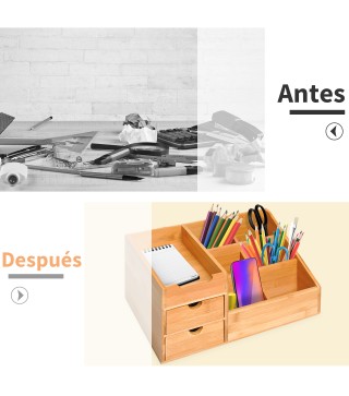 Organizador de Escritorio de Bambú