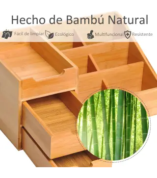 Organizador de Escritorio de Bambú