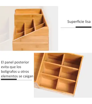 Organizador de Escritorio de Bambú