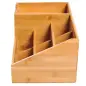 Organizador de Escritorio de Bambú Organizador de Mesa con 2 Cajones 6 Compartimentos y Estante para Oficina Hogar 33x20,5x15,5
