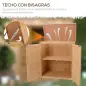 Armario de Jardín de Madera 74x43x88 cm Cobertizo Exterior para Almacenamiento de Herramientas Leñas con 2 Puertas y Techo Asfál