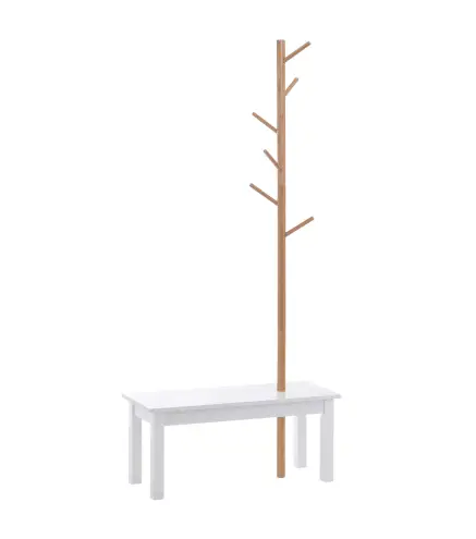 Perchero de Pie con Banco