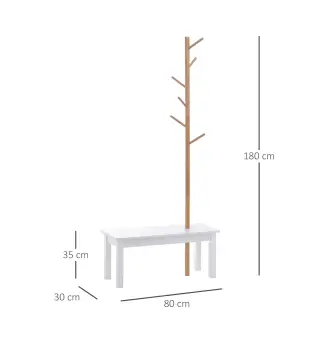 Perchero de Pie con Banco