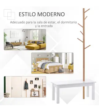 Perchero de Pie con Banco