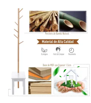 Perchero de Pie con Banco