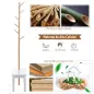 Perchero de Pie con Banco Colgador Tipo Árbol Moderno 6 Ganchos para Colgar Ropa Bolsa Pasillo Entrada Bambú y MDF 80x30x180cm