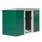 Cobertizo de Jardín 280x130x172 cm Caseta de Exterior Metálica para Almacenamiento de Herramientas Verde Oliva