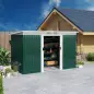 Cobertizo de Jardín 213x130x172 cm Caseta de Exterior Metálica para Almacenamiento de Herramientas Verde Oliva
