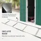 Cobertizo de Jardín 213x130x172 cm Caseta de Exterior Metálica para Almacenamiento de Herramientas Verde Oliva