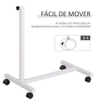 Mesa Auxiliar con Ruedas para Sofá y Cama Altura Ajustable y Marco de Acero 77x40x76-100 cm Nogal Oscuro