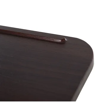 Mesa Auxiliar con Ruedas para Sofá y Cama Altura Ajustable y Marco de Acero 77x40x76-100 cm Nogal Oscuro