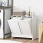 Mueble Ropa Sucia con 2 Cestos para Ropa Sucia Ideal para Lavandería 66x33x68 cm Blanco