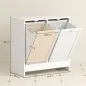 Mueble Ropa Sucia con 2 Cestos para Ropa Sucia Ideal para Lavandería 66x33x68 cm Blanco