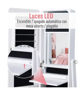 Joyero de Pie con Espejo