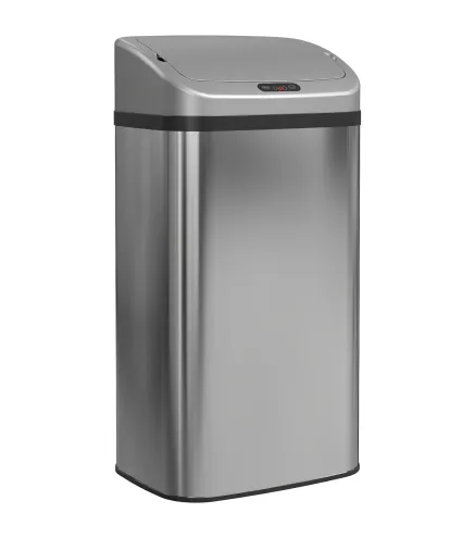 Cubo de Basura Cocina Automático 48 L Sensor Infrarrojo Cierre Automático Antihuellas Acero Inoxidable Plata
