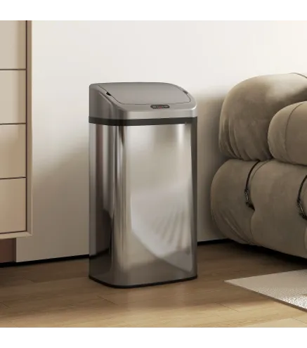Cubo de Basura Cocina Automático 48 L Sensor Infrarrojo Cierre Automático Antihuellas Acero Inoxidable Plata
