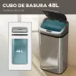 Cubo de Basura Cocina Automático 48 L Sensor Infrarrojo Cierre Automático Antihuellas Acero Inoxidable Plata