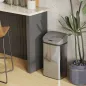 Cubo de Basura Cocina Automático 48 L Sensor Infrarrojo Cierre Automático Antihuellas Acero Inoxidable Plata