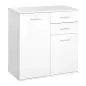 Mueble Auxiliar de Salón Aparador Estrecho con Puertas y Cajones 71x35x76cm Blanco