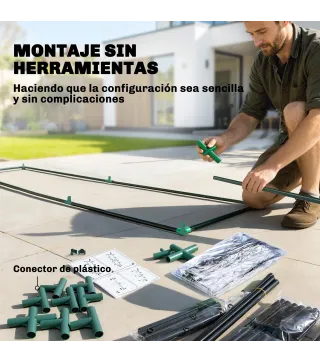 Invernadero Pequeño de 3 Niveles 2 Puertas Enrollables Marco de Acero Cubierta de Plástico 143x46x164 cm Transparente