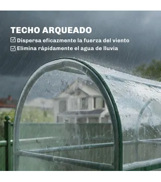 Invernadero Pequeño de 3 Niveles 2 Puertas Enrollables Marco de Acero Cubierta de Plástico 143x46x164 cm Transparente