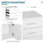 Mueble Auxiliar de Salón Aparador Estrecho con Puertas y Cajones 71x35x76cm Blanco