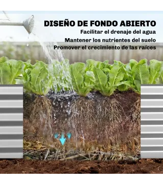 Jardinera Exterior Grande conCubierta de Invernadero y Malla Base Abierta para Patio Terraza 200x60x103 cm Plateado