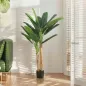 Árbol de Plátano Artificial 150 cm Planta Artificial Decorativa con Maceta y 2 Troncos para Hogar Oficina Salón Verde