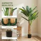 Árbol de Plátano Artificial 150 cm Planta Artificial Decorativa con Maceta y 2 Troncos para Hogar Oficina Salón Verde