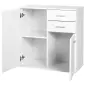 Mueble Auxiliar de Salón Aparador Estrecho con Puertas y Cajones 71x35x76cm Blanco